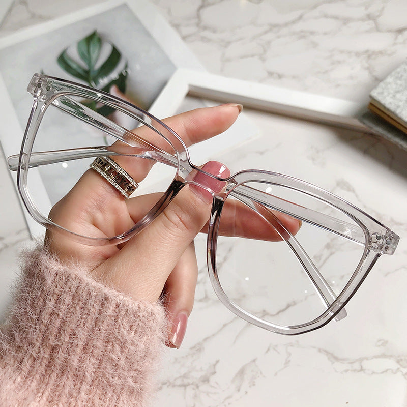 Anti-blue Light Glasses Women's Korean-style Plain Irregular Glasses Frame