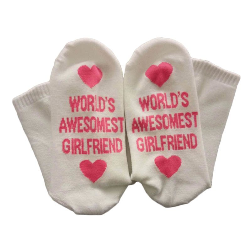 Unisex Men Women Cotton Socks Printing Letter Funny Socks For Boyfriend Girlfriend Valentine's Day Gift