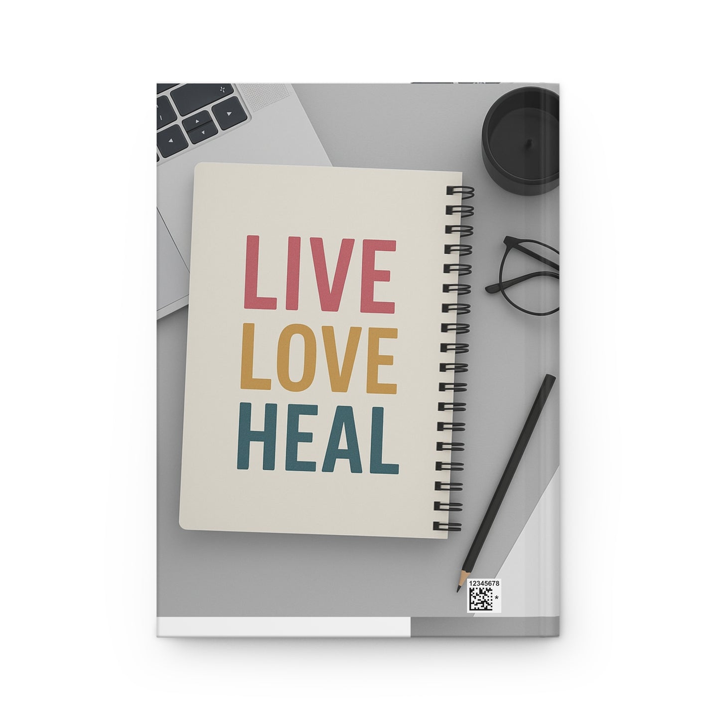Inspirational Nurse Hardcover Journal, Motivational Notebook, Gift for Nurses, Stethoscope Design, Live Love Heal