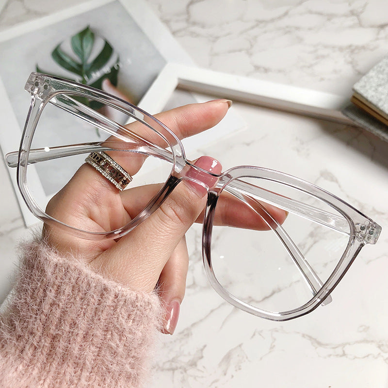 Anti-blue Light Glasses Women's Korean-style Plain Irregular Glasses Frame
