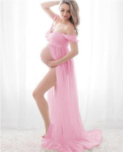 Maternity Photo Dress Front Mopping Foor Long Skirt Dress