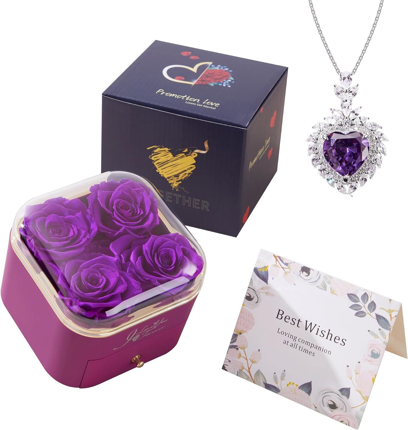 Valentines Day Rose Flower Drawer Jewelry Box Earrings Ring Necklace Storage Valentine';s Day Gift Box Romantic Jewelry Packaging Box
