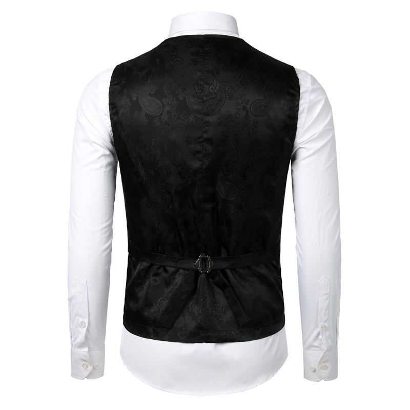 Gold Steampunk Vest Men Suit Gilet Homme Wedding Sleeveless
