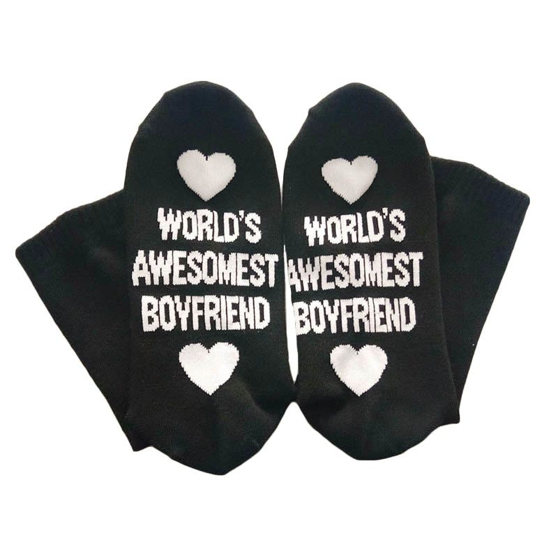 Unisex Men Women Cotton Socks Printing Letter Funny Socks For Boyfriend Girlfriend Valentine's Day Gift