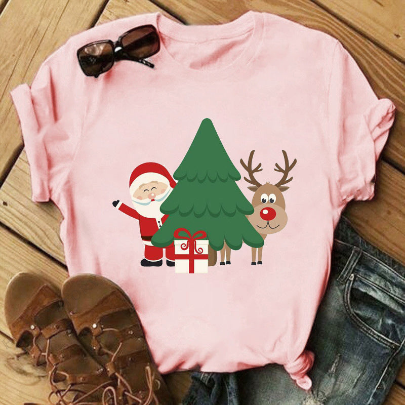 Christmas Ladies Short Sleeve Luxury Style