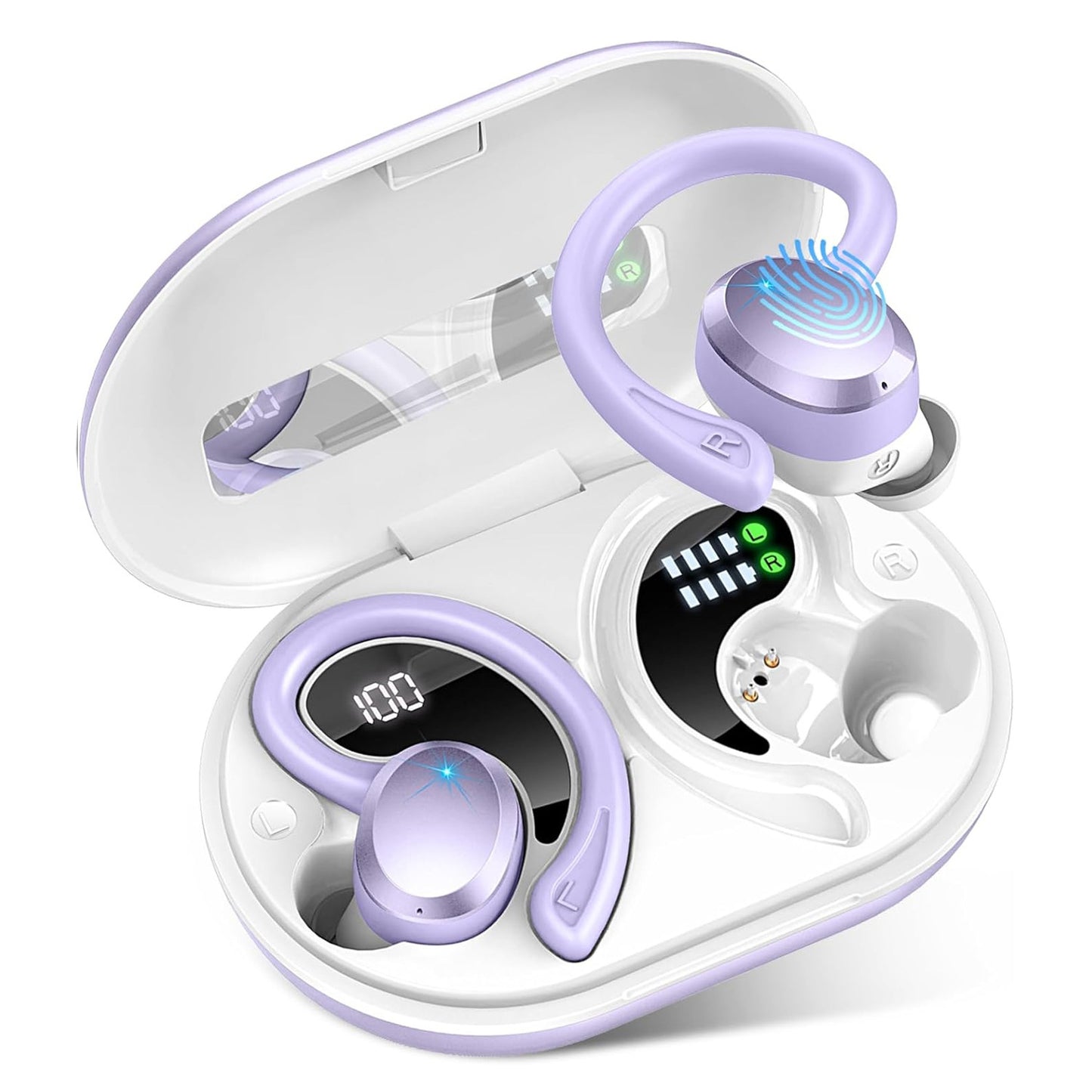 Digital Display Waterproof Sports Q38 Ear-mounted In-ear Noise Reduction Stereo Bluetooth Earphone