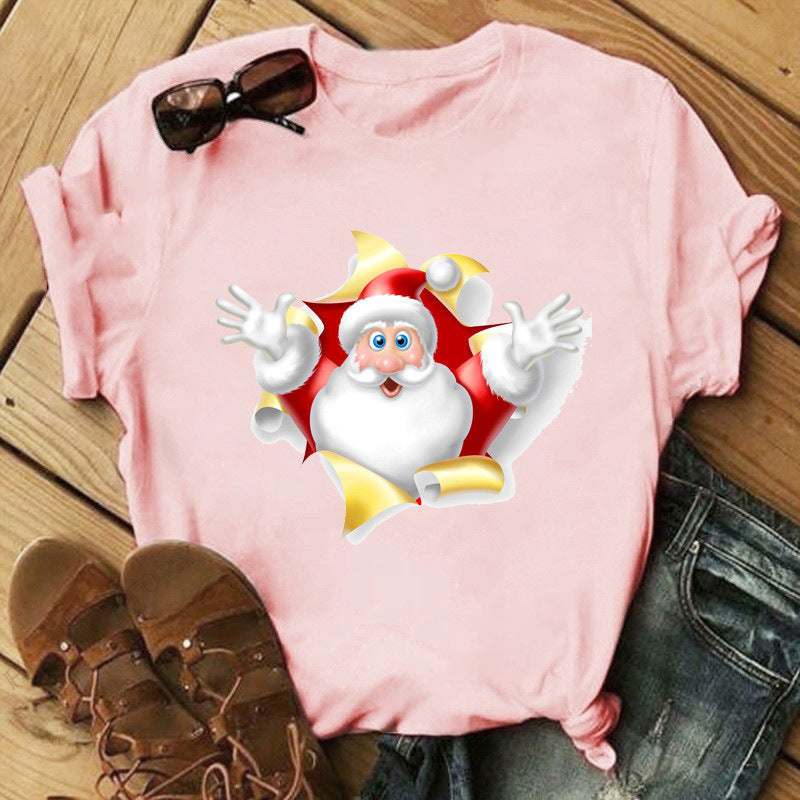 Christmas Ladies Short Sleeve Luxury Style