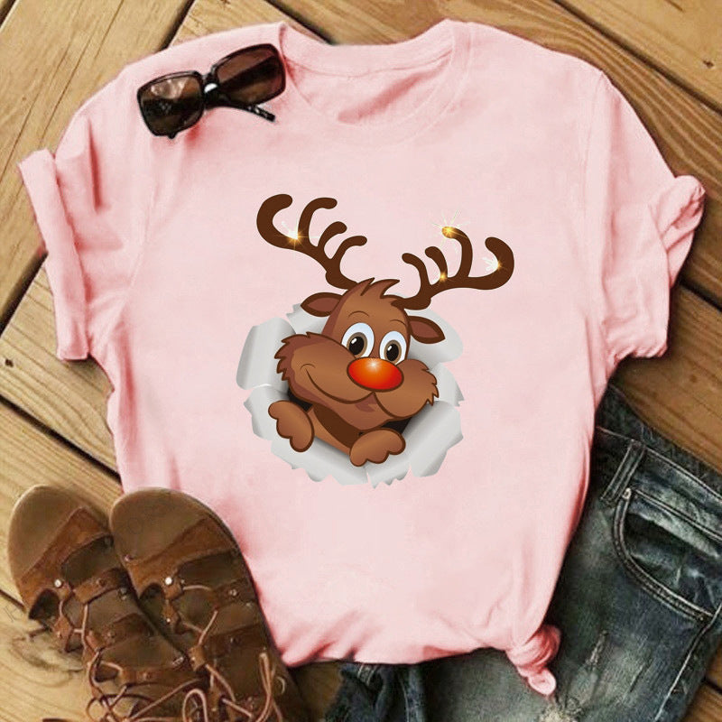 Christmas Ladies Short Sleeve Luxury Style
