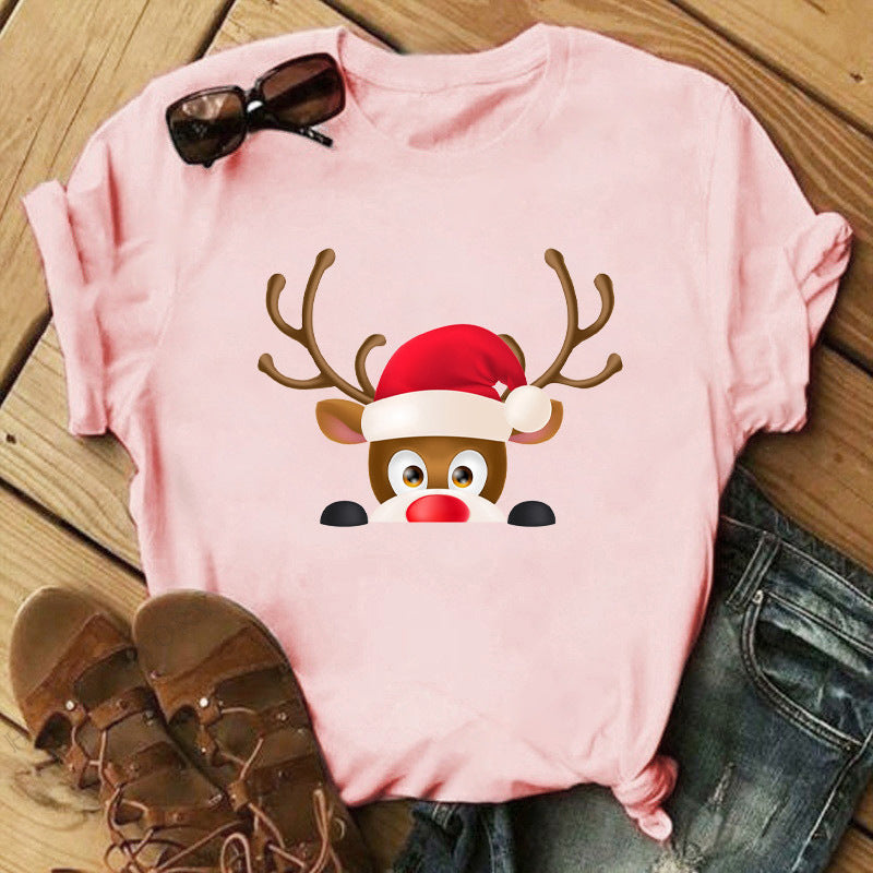 Christmas Ladies Short Sleeve Luxury Style