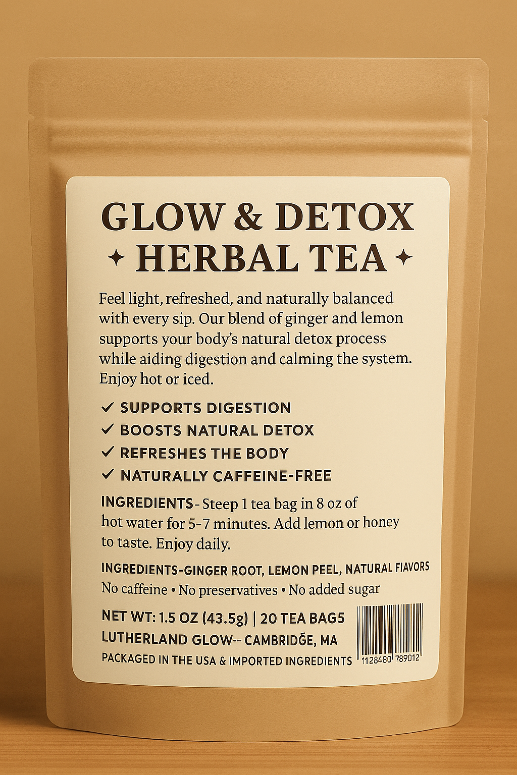 Lutherland Glow Herbal Tea – Soothing Herbal Blend – 20 Tea Bags
