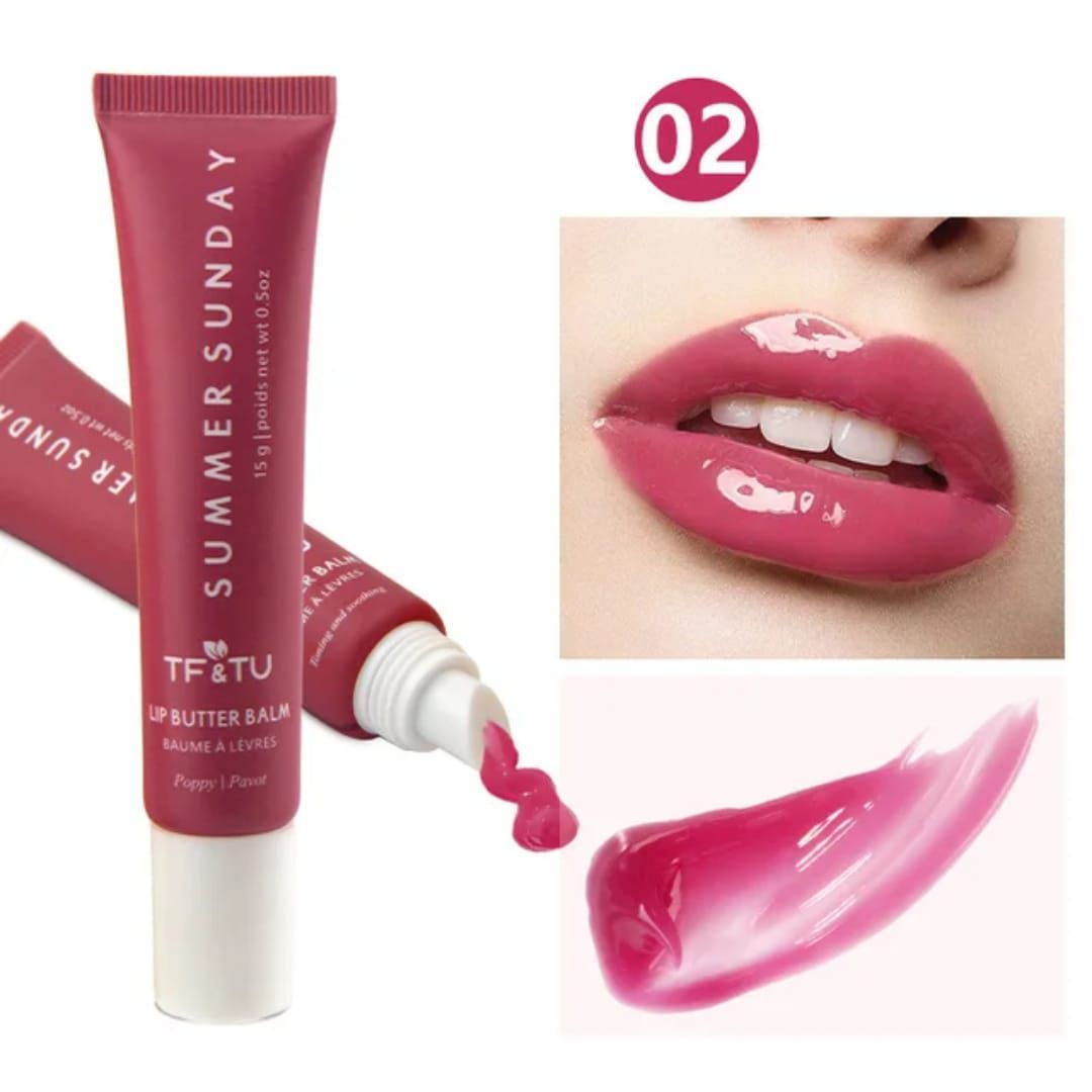 Hydrating Lip Gloss Balm – Summer Sunday Butter Balm for Soft & Shiny Lips (15g)