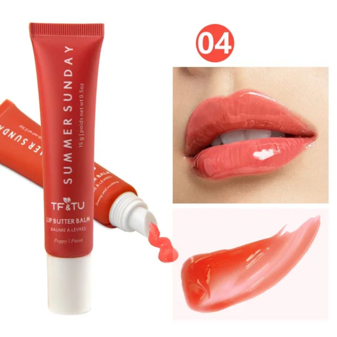 Hydrating Lip Gloss Balm – Summer Sunday Butter Balm for Soft & Shiny Lips (15g)