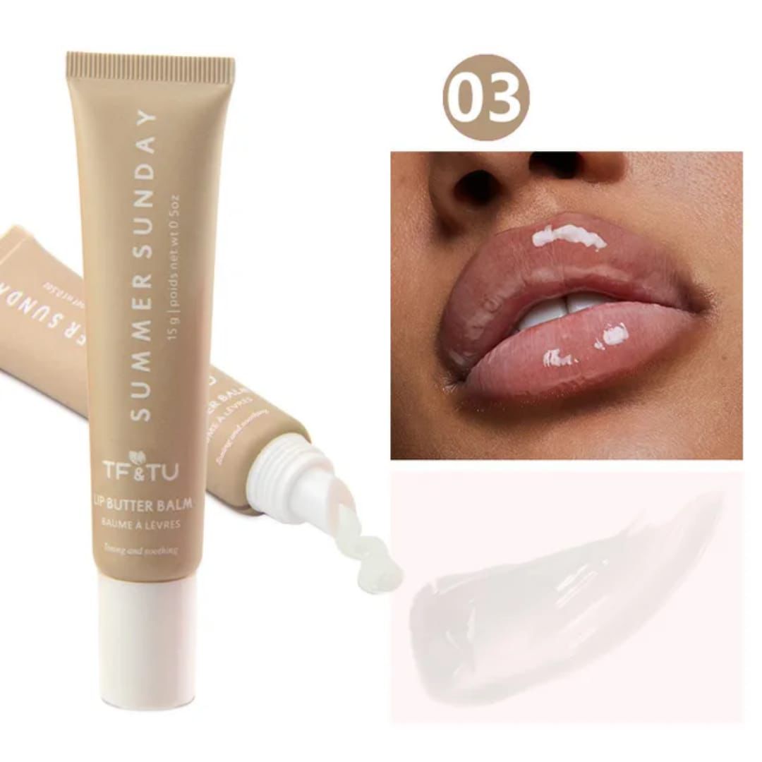 Hydrating Lip Gloss Balm – Summer Sunday Butter Balm for Soft & Shiny Lips (15g)