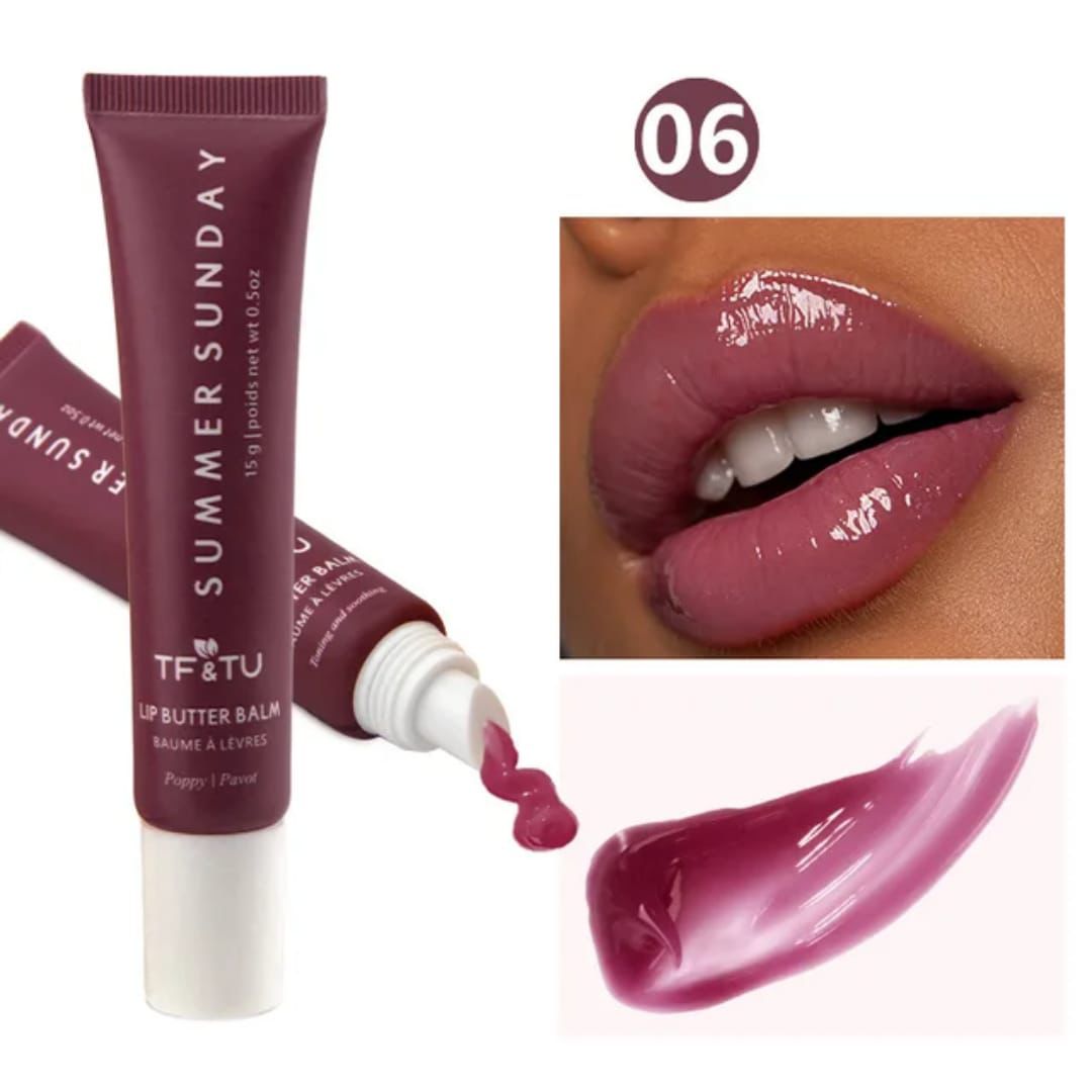 Hydrating Lip Gloss Balm – Summer Sunday Butter Balm for Soft & Shiny Lips (15g)
