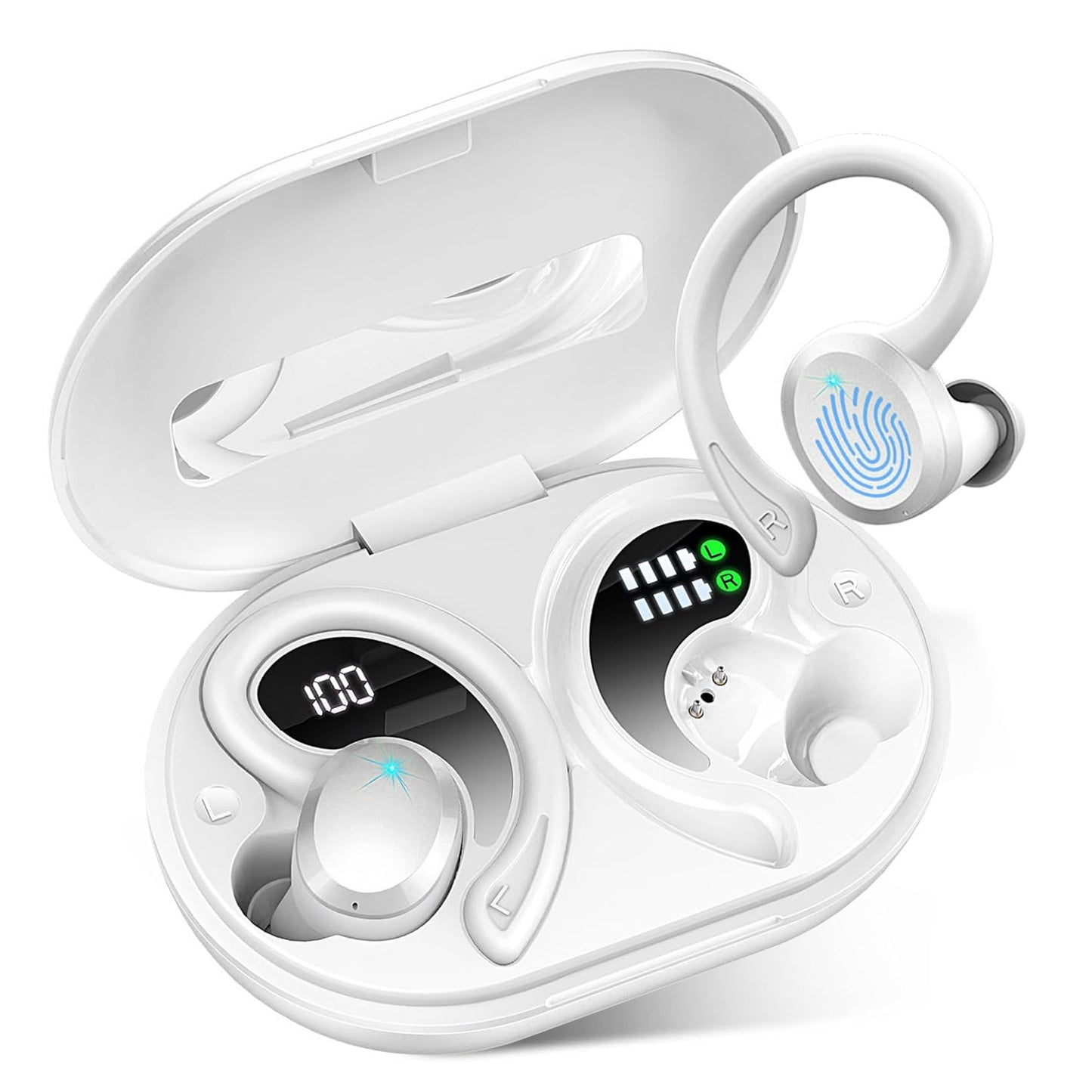 Digital Display Waterproof Sports Q38 Ear-mounted In-ear Noise Reduction Stereo Bluetooth Earphone