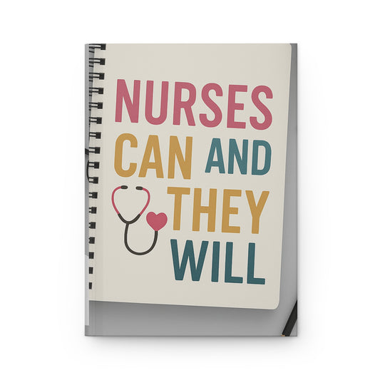 Inspirational Nurse Hardcover Journal, Motivational Notebook, Gift for Nurses, Stethoscope Design, Live Love Heal
