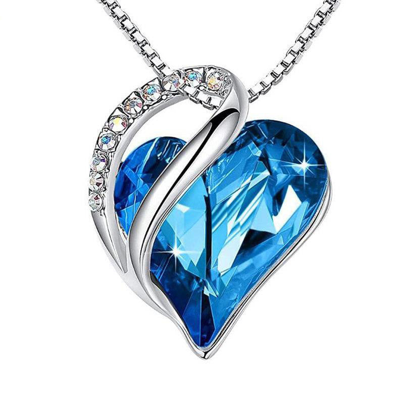 925 Sliver Heart Shaped Geometric Necklace Jewelry Women's Clavicle Chain Valentine&#39;s Mothers Day Gift