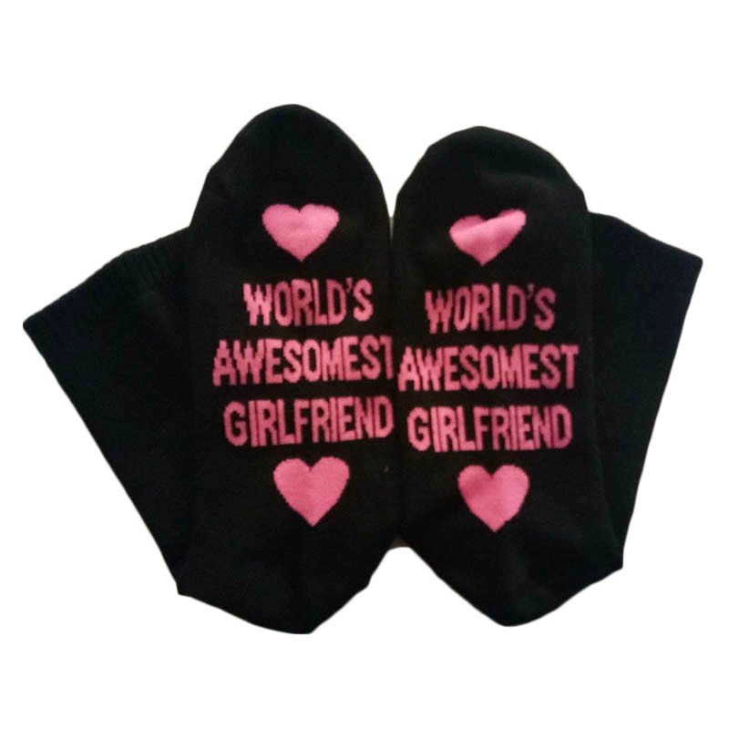 Unisex Men Women Cotton Socks Printing Letter Funny Socks For Boyfriend Girlfriend Valentine's Day Gift