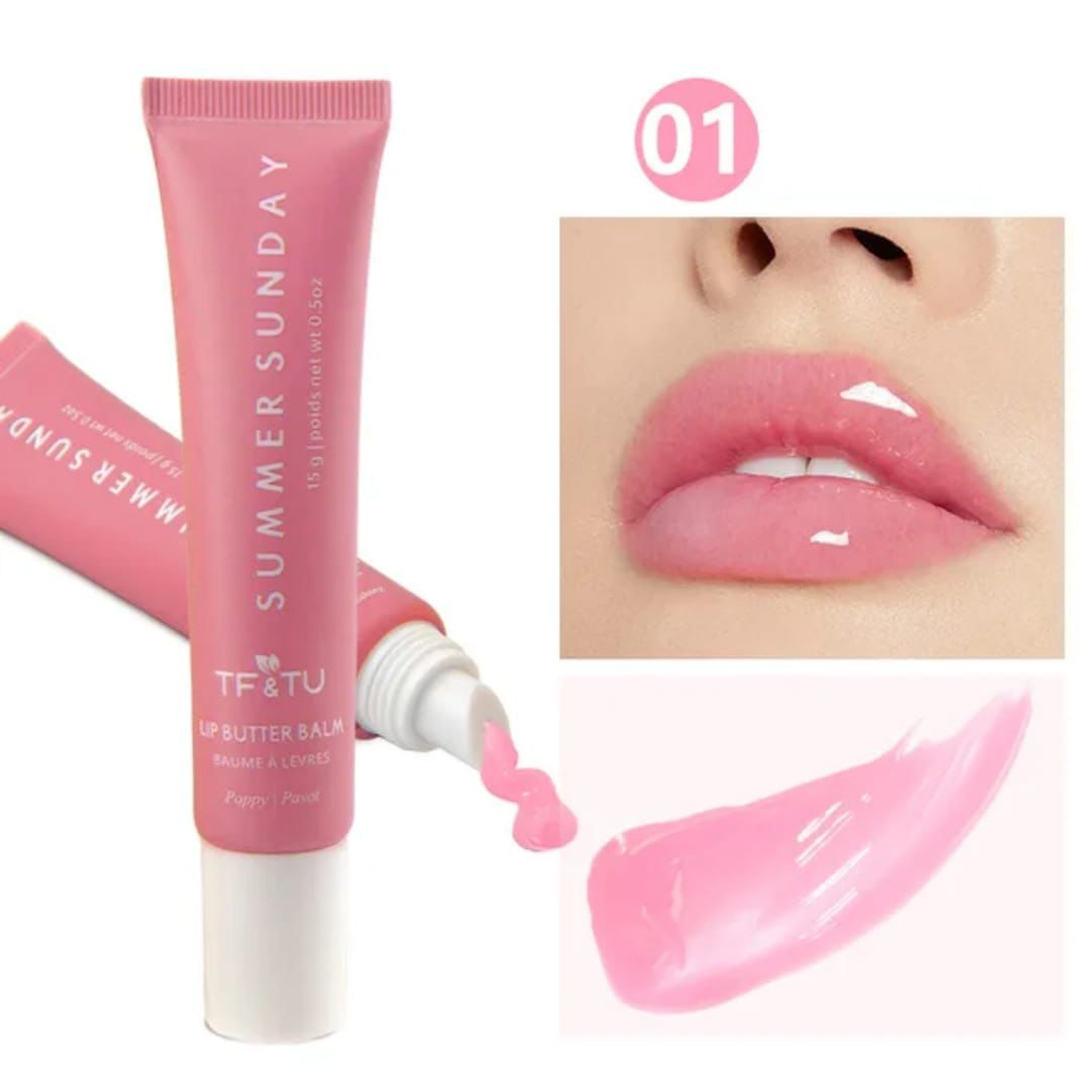 Hydrating Lip Gloss Balm – Summer Sunday Butter Balm for Soft & Shiny Lips (15g)