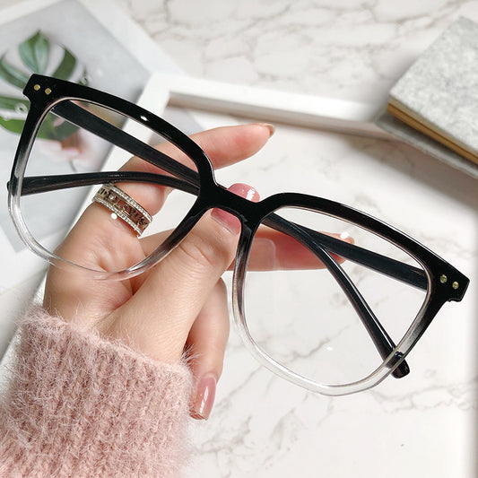 Anti-blue Light Glasses Women's Korean-style Plain Irregular Glasses Frame