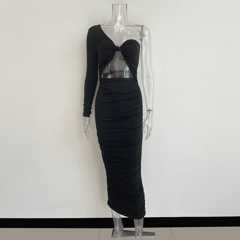 Design Sense Niche Twist Tube Top Sexy Hollow High Waist Sheath Dress