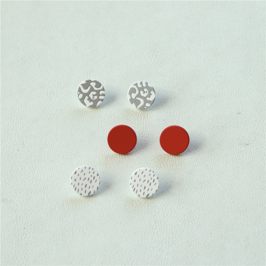 Women's Fashion Acrylic Print Clay Earrings